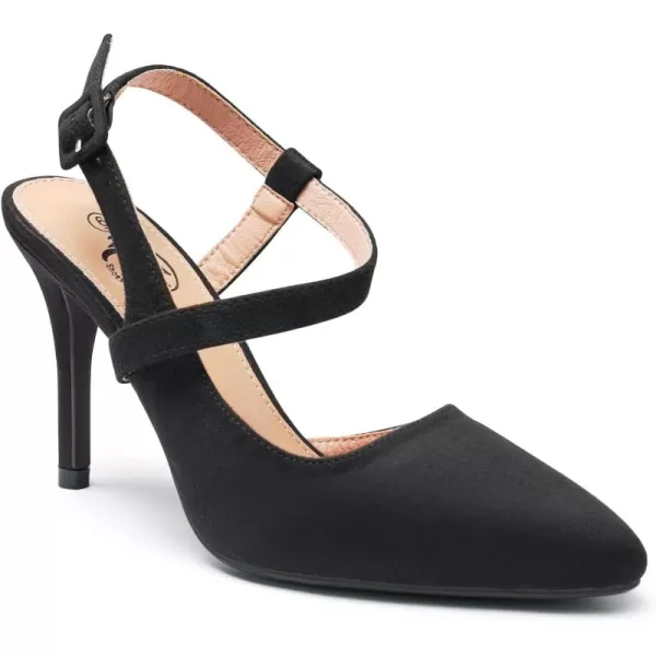 Trary Womens High Heels Pointed Toe Slingback Heels for Women Sexy Stiletto Heels Buckle Ankle Strap Closed Toe Office Party Prom Wedding Dress Pumps Shoes