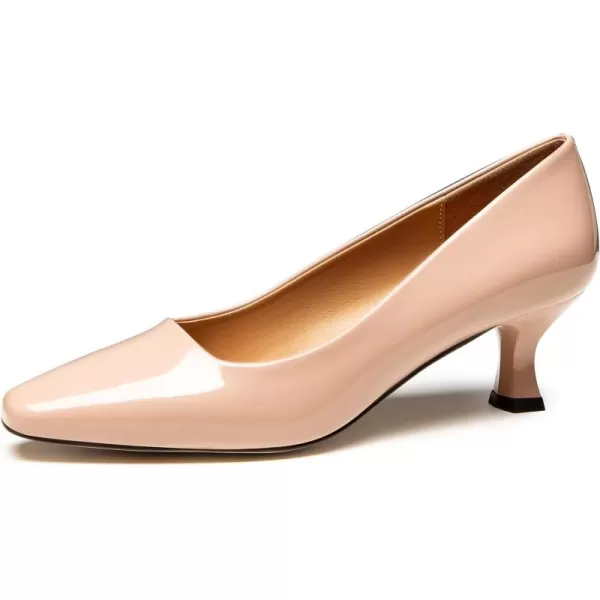 Trary Women's Kitten Heels Dress Pumps Classic Square Toe Shoes Casual Low Heels Closed Toe Pumps for Women Office