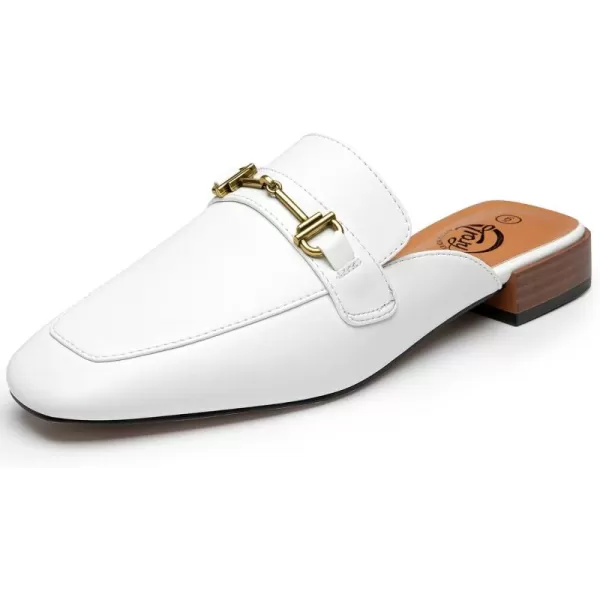 Trary Women's Mules,Loafers for Women,Womens Buckle Loafers,Square Toe Mules for Women,Women's Black Flat for Women,Classic Dressy Shoes for Women，Casual Comfortable Shoes for Women