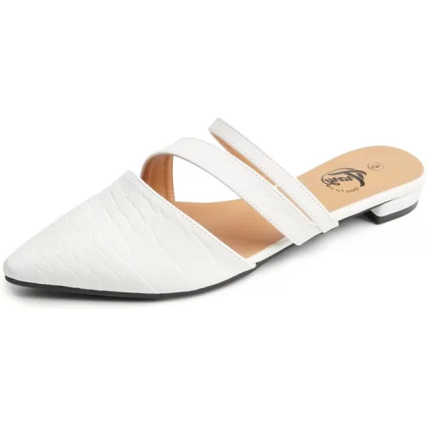 Trary Women's Pointy Toe Slidess for Women,Flat Mule Slides,Slip On Shoes