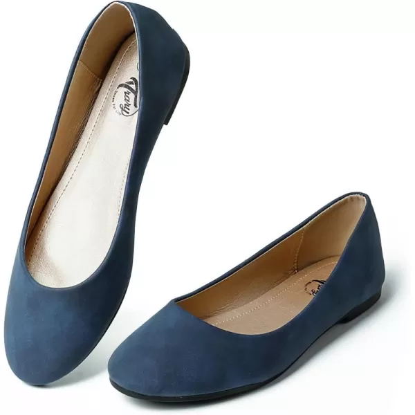 Trary Women's Round Toe Flats Shoes Comfortable Slip on Shoes Casual Dress Shoes