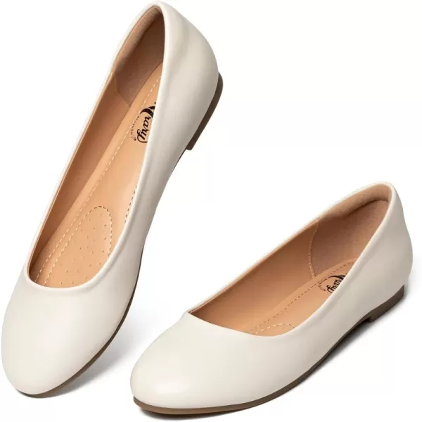 Trary Women's Round Toe Flats Shoes Comfortable Slip on Shoes Casual Dress Shoes