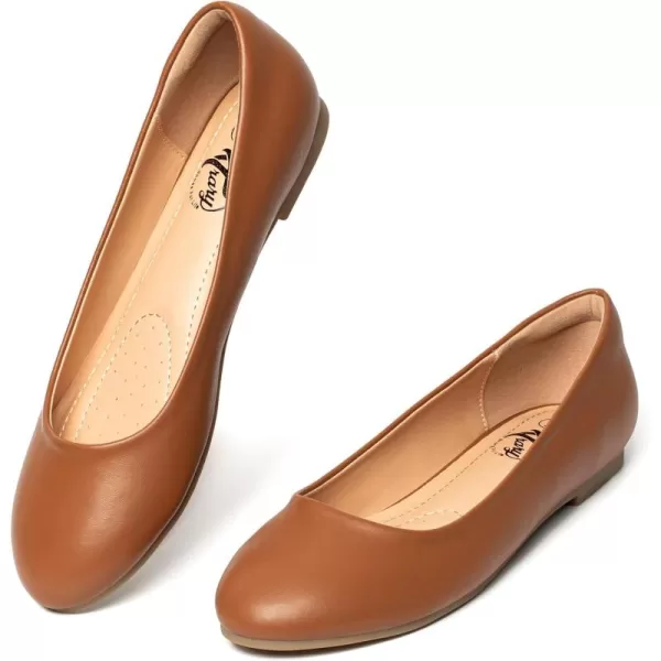 Trary Women's Round Toe Flats Shoes Comfortable Slip on Shoes Casual Dress Shoes