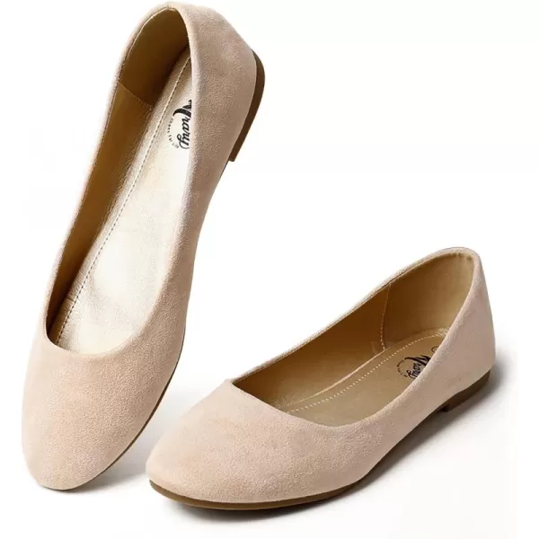 Trary Women's Round Toe Flats Shoes Comfortable Slip on Shoes Casual Dress Shoes