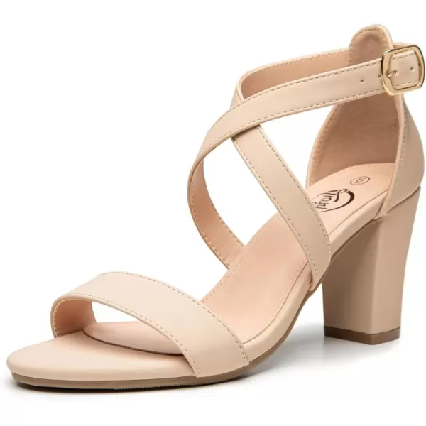 Trary Women's Sandal, White, Block Heel, Ankle Strap, Size 5-11.5, Formal Occasion Attendees