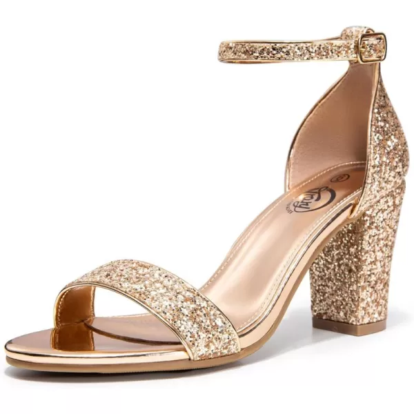 Trary Women's Sandal, White, Block Heel, Ankle Strap, Size 5-11.5, Formal Occasion Attendees