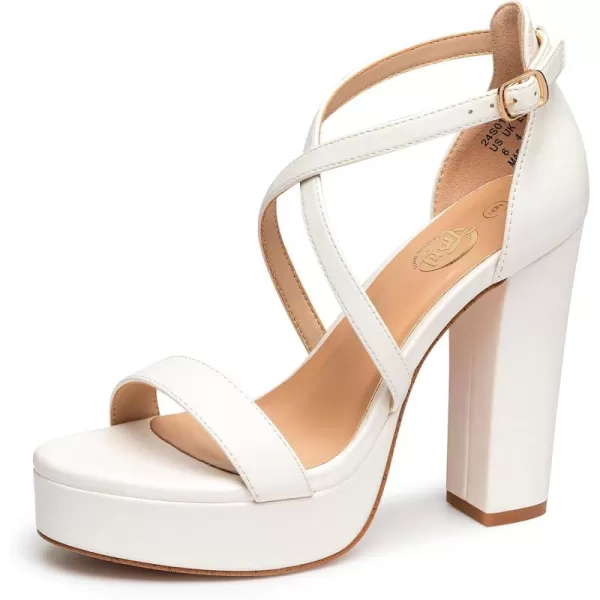 Trary Women's Strappy Platform Chunky High Heels Sandals Fashion Comfortable Open Toe Block Heels for Women Dress Wedding Party Shoes