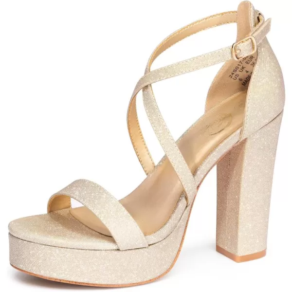 Trary Women's Strappy Platform Chunky High Heels Sandals Fashion Comfortable Open Toe Block Heels for Women Dress Wedding Party Shoes