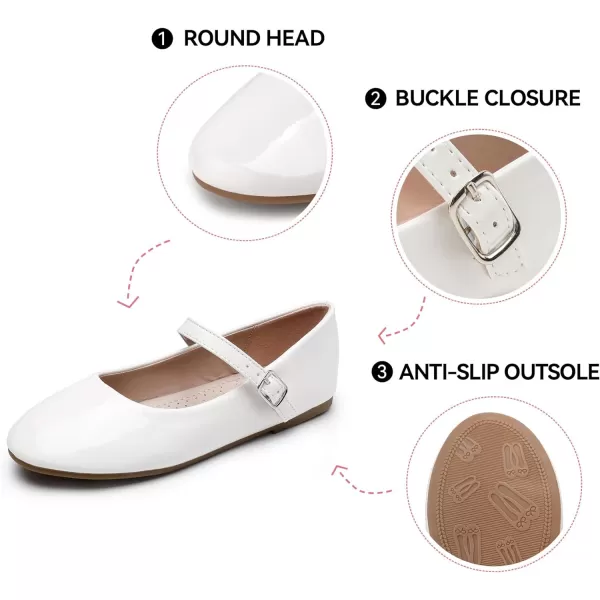 Trary Girls Mary Janes Ballet Flats School Uniform Dress Shoes Casual Party Wedding Flower Shoes for Little Kid/Big Kid
