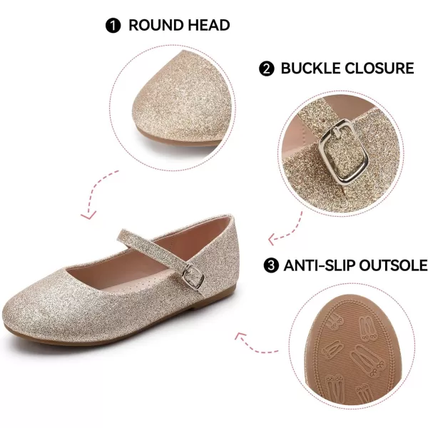Trary Girls Mary Janes Ballet Flats School Uniform Dress Shoes Casual Party Wedding Flower Shoes for Little Kid/Big Kid