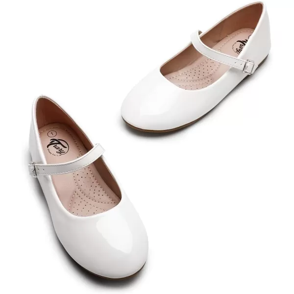 Trary Girls Mary Janes Ballet Flats School Uniform Dress Shoes Casual Party Wedding Flower Shoes for Little Kid/Big Kid