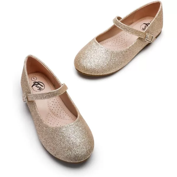 Trary Girls Mary Janes Ballet Flats School Uniform Dress Shoes Casual Party Wedding Flower Shoes for Little Kid/Big Kid