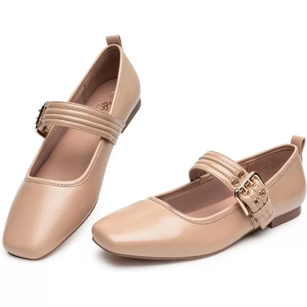 Trary Women's Flats,Mary Jane Shoes for Women,Ballet Flats Shoes for Women， Black Flats for Women, Womens Work Flats Comfortable Dress Shoes for Women, Square Toe Flats Comfortable Dressy