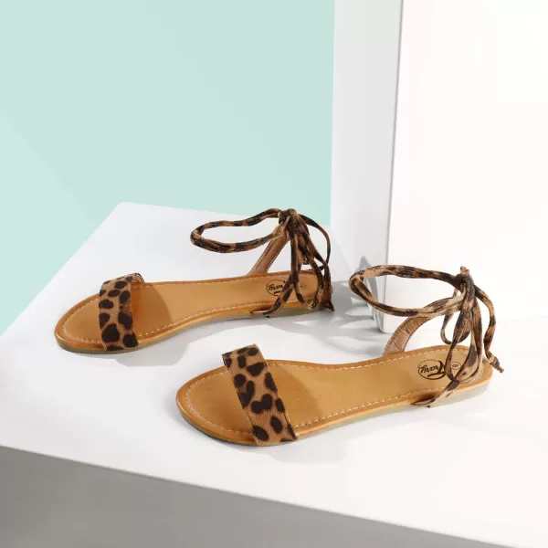 Trary Womens Sandals, Lace Up Sandals for Women, Open Toe Strappy Sandals for Women, Tie up Sandals for Women, Ankle Wrap Flat Sandals for Women Dressy, Cute Sandals, Summer Sandals for Women