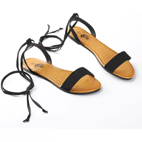 Trary Womens Sandals, Lace Up Sandals for Women, Open Toe Strappy Sandals for Women, Tie up Sandals for Women, Ankle Wrap Flat Sandals for Women Dressy, Cute Sandals, Summer Sandals for Women