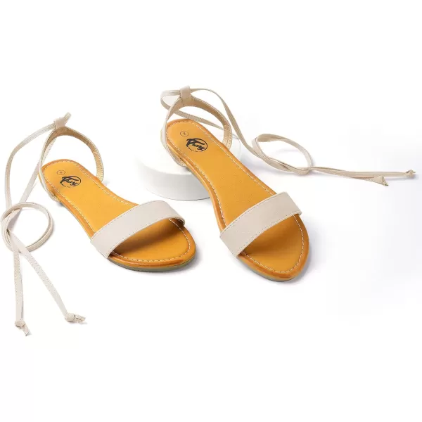 Trary Womens Sandals, Lace Up Sandals for Women, Open Toe Strappy Sandals for Women, Tie up Sandals for Women, Ankle Wrap Flat Sandals for Women Dressy, Cute Sandals, Summer Sandals for Women