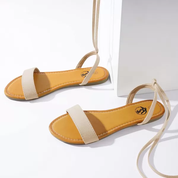 Trary Womens Sandals, Lace Up Sandals for Women, Open Toe Strappy Sandals for Women, Tie up Sandals for Women, Ankle Wrap Flat Sandals for Women Dressy, Cute Sandals, Summer Sandals for Women