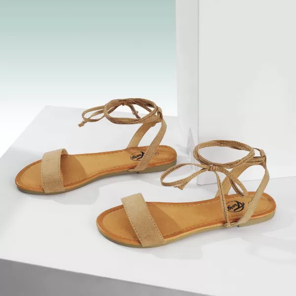 Trary Womens Sandals, Lace Up Sandals for Women, Open Toe Strappy Sandals for Women, Tie up Sandals for Women, Ankle Wrap Flat Sandals for Women Dressy, Cute Sandals, Summer Sandals for Women
