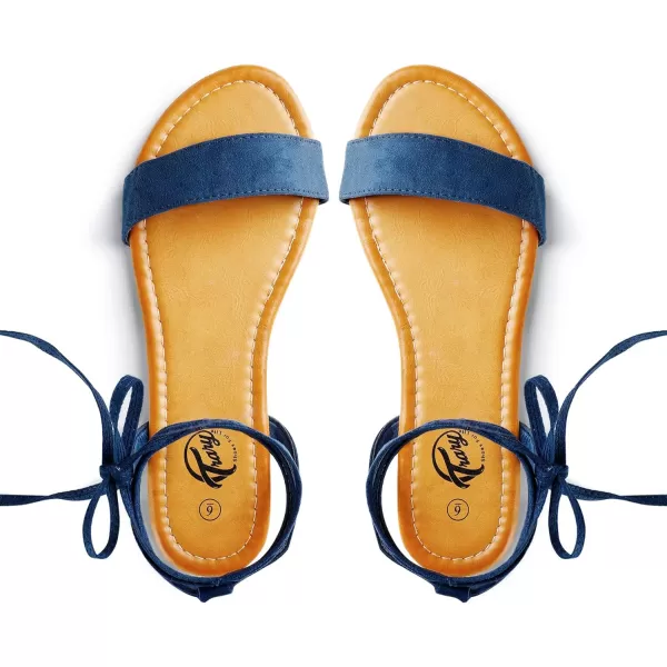 Trary Womens Sandals, Lace Up Sandals for Women, Open Toe Strappy Sandals for Women, Tie up Sandals for Women, Ankle Wrap Flat Sandals for Women Dressy, Cute Sandals, Summer Sandals for Women
