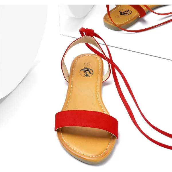 Trary Womens Sandals, Lace Up Sandals for Women, Open Toe Strappy Sandals for Women, Tie up Sandals for Women, Ankle Wrap Flat Sandals for Women Dressy, Cute Sandals, Summer Sandals for Women