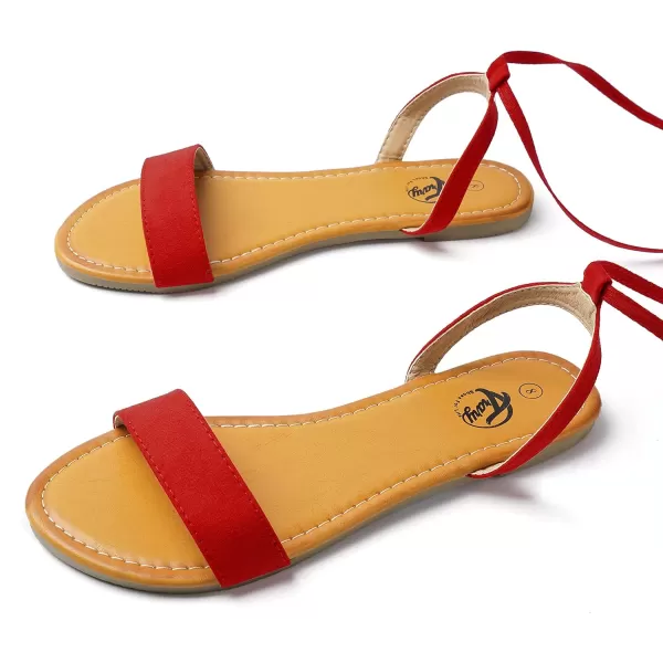 Trary Womens Sandals, Lace Up Sandals for Women, Open Toe Strappy Sandals for Women, Tie up Sandals for Women, Ankle Wrap Flat Sandals for Women Dressy, Cute Sandals, Summer Sandals for Women