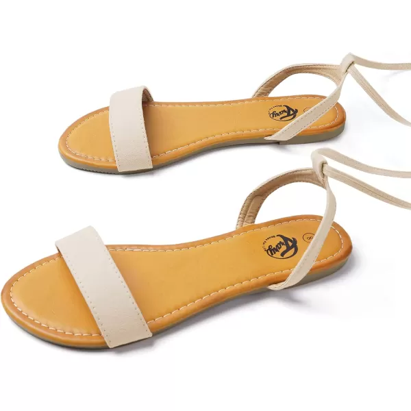 Trary Womens Sandals, Lace Up Sandals for Women, Open Toe Strappy Sandals for Women, Tie up Sandals for Women, Ankle Wrap Flat Sandals for Women Dressy, Cute Sandals, Summer Sandals for Women