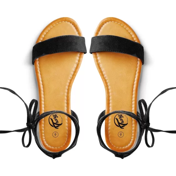 Trary Womens Sandals, Lace Up Sandals for Women, Open Toe Strappy Sandals for Women, Tie up Sandals for Women, Ankle Wrap Flat Sandals for Women Dressy, Cute Sandals, Summer Sandals for Women