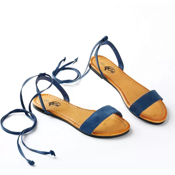 Trary Womens Sandals, Lace Up Sandals for Women, Open Toe Strappy Sandals for Women, Tie up Sandals for Women, Ankle Wrap Flat Sandals for Women Dressy, Cute Sandals, Summer Sandals for Women