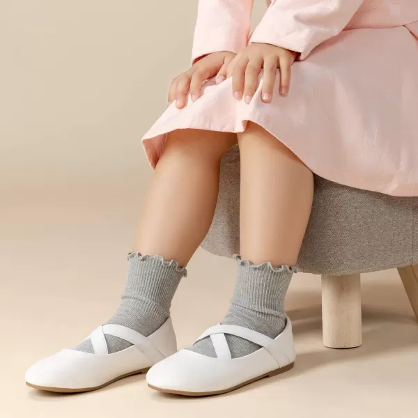 Trary Girls Dress Shoes with Crossover Straps Ballet Flats Mary Jane Shoes for Girls
