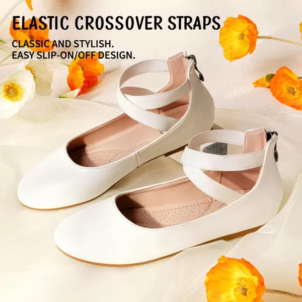Trary Girls Dress Shoes with Crossover Straps Ballet Flats Mary Jane Shoes for Girls