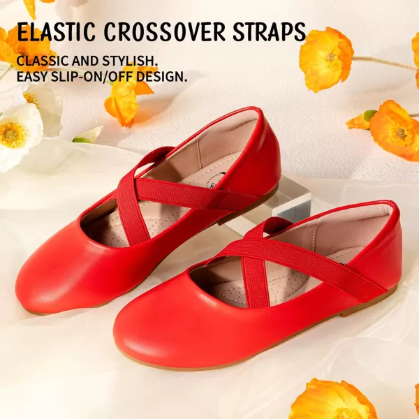 Trary Girls Dress Shoes with Crossover Straps Ballet Flats Mary Jane Shoes for Girls