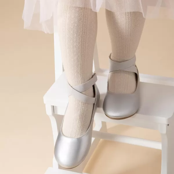 Trary Girls Dress Shoes with Crossover Straps Ballet Flats Mary Jane Shoes for Girls
