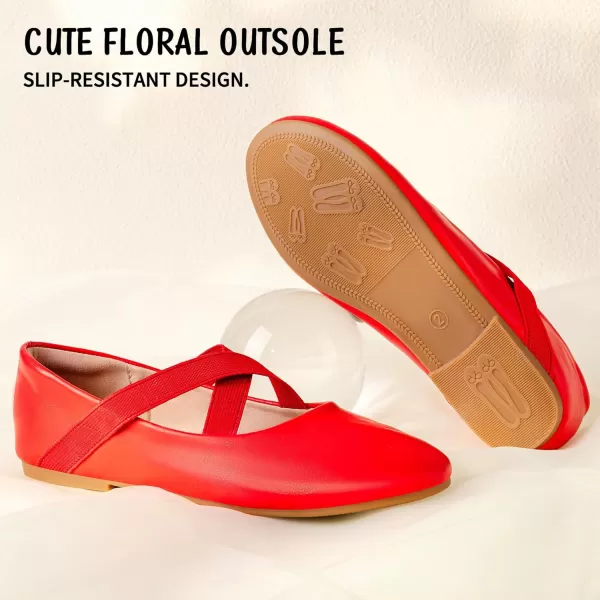 Trary Girls Dress Shoes with Crossover Straps Ballet Flats Mary Jane Shoes for Girls