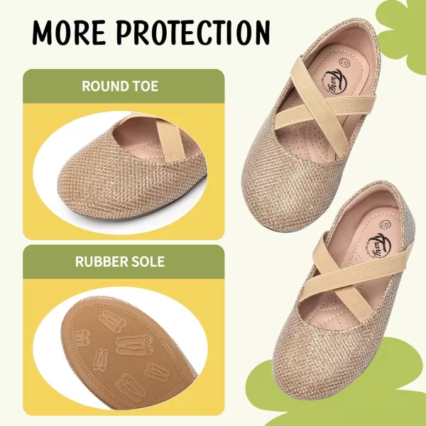 Trary Girls Dress Shoes with Crossover Straps Ballet Flats Mary Jane Shoes for Girls