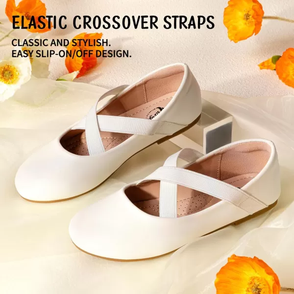 Trary Girls Dress Shoes with Crossover Straps Ballet Flats Mary Jane Shoes for Girls