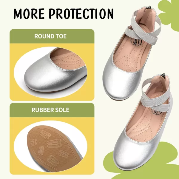 Trary Girls Dress Shoes with Crossover Straps Ballet Flats Mary Jane Shoes for Girls