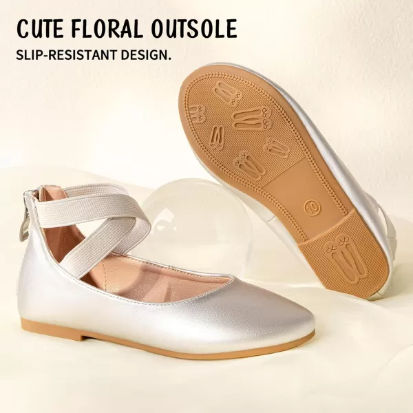 Trary Girls Dress Shoes with Crossover Straps Ballet Flats Mary Jane Shoes for Girls