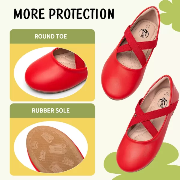 Trary Girls Dress Shoes with Crossover Straps Ballet Flats Mary Jane Shoes for Girls