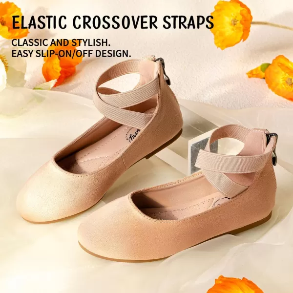 Trary Girls Dress Shoes with Crossover Straps Ballet Flats Mary Jane Shoes for Girls