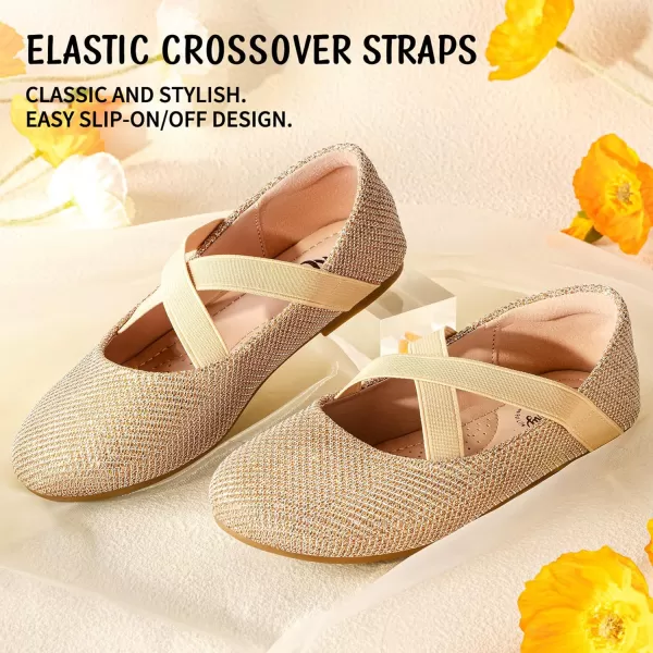 Trary Girls Dress Shoes with Crossover Straps Ballet Flats Mary Jane Shoes for Girls