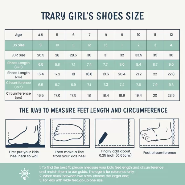 Trary Girls Dress Shoes with Crossover Straps Ballet Flats Mary Jane Shoes for Girls