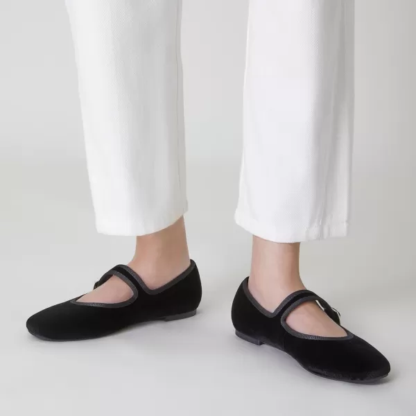 Trary Women's Flats,Mary Jane Shoes Women,Ballet Flats Shoes for Women， Black Flats for Women, Shoes for Women Dressy,Comfortable Dress Shoes for Women, Square Toe Ballet Shoes for Girls