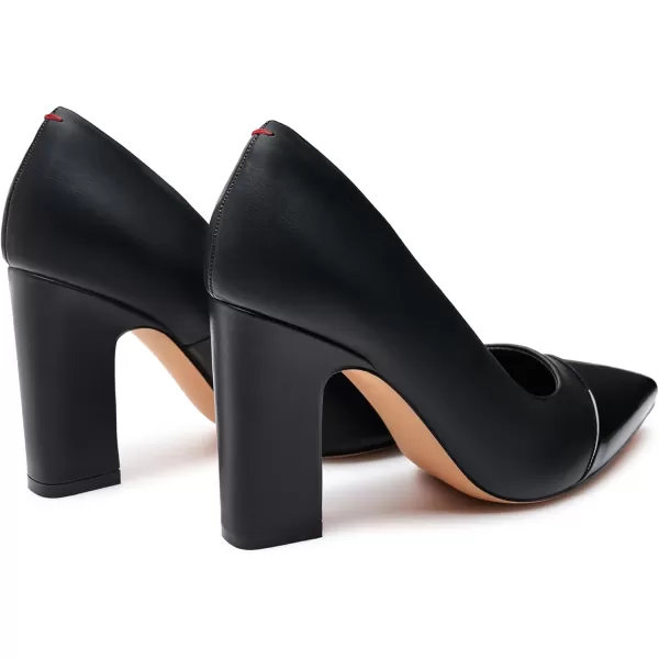 Trary Heels for Women Closed Pointed Toe Heels Pumps Shoes Women Chunky Block High Heels Comfortable Women's Pumps Slip-On Dress Office Party Wedding Shoes 3.54" Heels