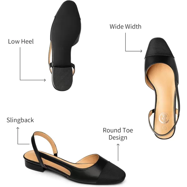 Trary Flats for Women,Black Shoes Women, Womens Flats Comfortable Dressy, Slingback Flats for Women, Ankle Strap Flat Dress Shoes for Women, Womens Flats, Round Toe Black Flats for Women Dressy