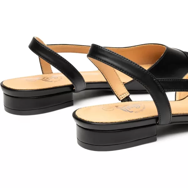 Trary Flats for Women,Black Shoes Women, Womens Flats Comfortable Dressy, Slingback Flats for Women, Ankle Strap Flat Dress Shoes for Women, Womens Flats, Round Toe Black Flats for Women Dressy