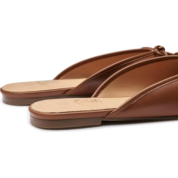Trary Mules for Women 2024, Womens Mules Slip on Comfortable Bow Pointed Toe Womens Loafers, Backless Flats Mules Shoes for Women with Knot