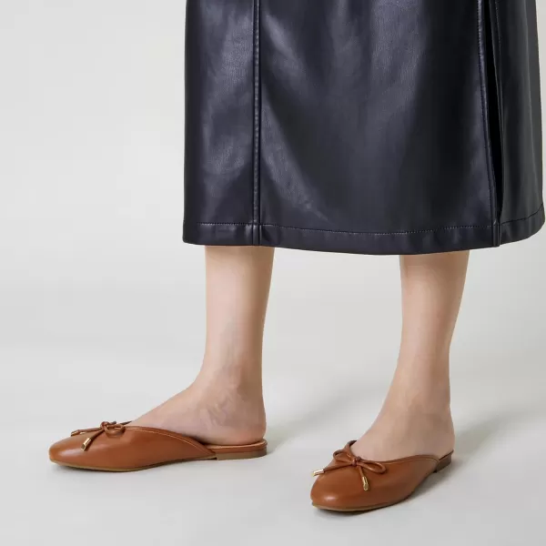 Trary Mules for Women 2024, Womens Mules Slip on Comfortable Bow Pointed Toe Womens Loafers, Backless Flats Mules Shoes for Women with Knot