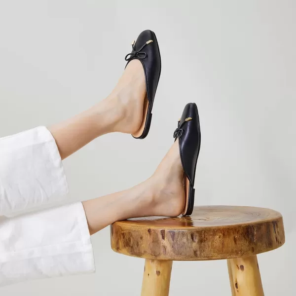 Trary Mules for Women 2024, Womens Mules Slip on Comfortable Bow Pointed Toe Womens Loafers, Backless Flats Mules Shoes for Women with Knot