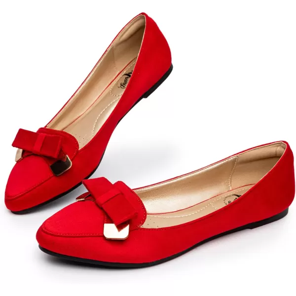 Trary Women’s Loafer Flats Shoes Slip On Comfortable Office Walking Driving Dress Wedding Shoes Pointed Toe with Bow
