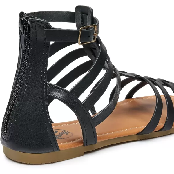 Trary Women's Sandal, Comfortable Gladiator Sandals Ankle Strap Flats Sandalias Para Mujer Beach Sandals Wide Width Open Toe Cross Strappy Sandals for Women Dressy Summer